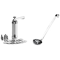 IBILI Churrera-Máquina de pastas-Acero Inoxidable-Incluye 13 Discos y 8 boquillas-Churros Rellenos- Aluminio…